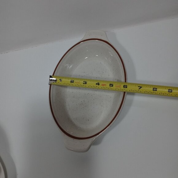 Syracuse China Speckled Brown Oval Au Gratin Dish Vintage 12-C - Picture 9 of 11